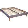 Terre De Nuit Sommiers Sommier Kit Déco Gris Tapissier 14 Lattes Eco 140x190