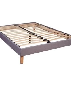 Terre De Nuit Sommiers Sommier Kit Déco Gris Tapissier 14 Lattes Eco 140x190
