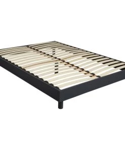 Terre De Nuit Sommiers Sommier Kit En Bois Massif Gris Anthracite 90x190