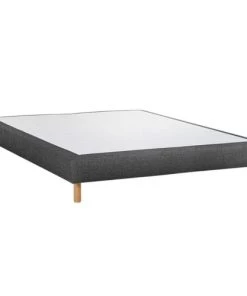 Bonne Manière Sommiers Sommier Tapisser Anthracite 140x190cm + 4 Pieds Made In France