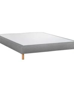Bonne Manière Sommiers Sommier Tapisser Gris Clair 160x200cm + 5 Pieds Made In France
