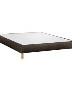 Bonne Manière Sommiers Sommier Tapisser Marron 140x190cm + 4 Pieds Made In France
