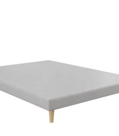 Moondaca Sommiers Sommier Tapissier 140x190 Tissu Déco Gris Perle