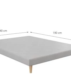 Moondaca Sommiers Sommier Tapissier 140x190 Tissu Déco Gris Perle -Sommiers Soldes sommier tapissier 140x190 tissu deco gris perle 5