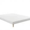 Moondaca Sommiers Sommier Tapissier 160x200 Tissu Déco Blanc Coton