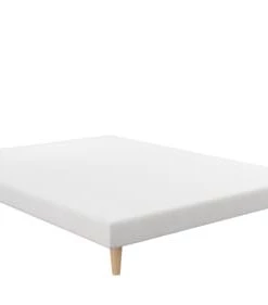 Moondaca Sommiers Sommier Tapissier 160x200 Tissu Déco Blanc Coton