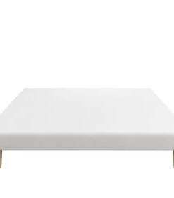 Moondaca Sommiers Sommier Tapissier 160x200 Tissu Déco Blanc Coton -Sommiers Soldes sommier tapissier 160x200 tissu deco blanc coton 5