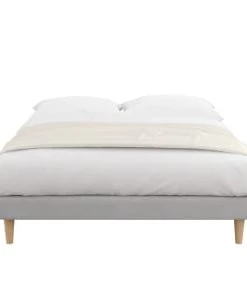 Moondaca Sommiers Sommier Tapissier 160x200 Tissu Déco Gris Perle -Sommiers Soldes sommier tapissier 160x200 tissu deco gris perle 3