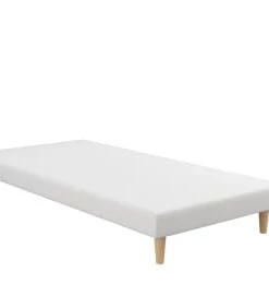 Moondaca Sommiers Sommier Tapissier 90x190 Tissu Déco Blanc Coton