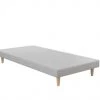 Moondaca Sommiers Sommier Tapissier 90x190 Tissu Déco Gris Perle