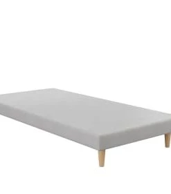 Moondaca Sommiers Sommier Tapissier 90x190 Tissu Déco Gris Perle