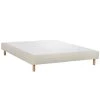Bonne Manière Sommiers Sommier Tapissier Creme 160x200cm + 5 Pieds Made In France