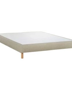 Bonne Manière Sommiers Sommier Tapissier Sable 160x200cm + 5 Pieds Made In France