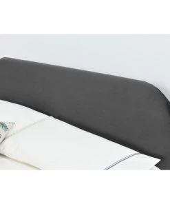 Concept Usine Lits Structure De Lit 140 X 190 Cm En Velours Et Laiton Gris -Sommiers Soldes structure de lit 140 x 190 cm en velours et laiton gris 4