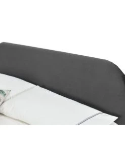 Concept Usine Lits Structure De Lit 140 X 190 Cm En Velours Gris Et Noir -Sommiers Soldes structure de lit 140 x 190 cm en velours gris et noir 4