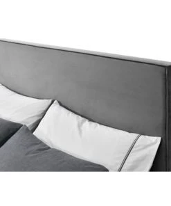 Concept Usine Lits Structure De Lit 140 X 190 Cm En Velours Gris Et Noir -Sommiers Soldes structure de lit 140 x 190 cm en velours gris et noir 9