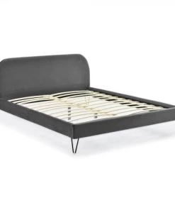 Concept Usine Lits Structure De Lit 160 X 200 Cm En Velours Gris Et Noir 12 Concept Usine Lits Structure De Lit 160 X 200 Cm En Velours Gris Et Noir -Sommiers Soldes structure de lit 160 x 200 cm en velours gris et noir 4