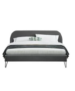 Concept Usine Lits Structure De Lit 160 X 200 Cm En Velours Gris Et Noir 13 Concept Usine Lits Structure De Lit 160 X 200 Cm En Velours Gris Et Noir -Sommiers Soldes structure de lit 160 x 200 cm en velours gris et noir 5