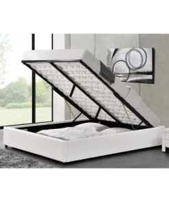 Concept Usine Lits Structure De Lit Avec Coffre 140 X 190 Cm Blanc -Sommiers Soldes structure de lit avec coffre 140 x 190 cm blanc 1