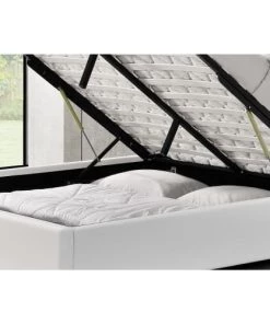 Concept Usine Lits Structure De Lit Avec Coffre 140 X 190 Cm Blanc -Sommiers Soldes structure de lit avec coffre 140 x 190 cm blanc 3