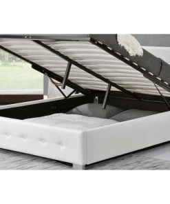 Concept Usine Lits Structure De Lit Avec Coffre 160 X 200 Cm Blanc -Sommiers Soldes structure de lit avec coffre 160 x 200 cm blanc 9