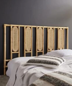 Tikamoon Lits Tête De Lit En Rotin Cannée 160 Cm -Sommiers Soldes tete de lit en rotin cannee 160 cm 3