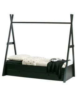 Woood Lits Tiroir De Lit 80x200 En Bois Noir -Sommiers Soldes tiroir de lit 80x200 en bois noir 3